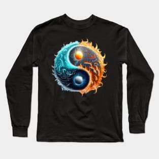 Ice and Fire, Sun and Moon Long Sleeve T-Shirt